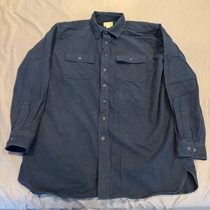 VTG L.L. Bean Men’s XL Tall Chamois Shirt Traditional Blue Overshirt Long Sleeve